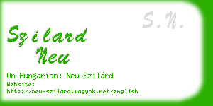 szilard neu business card